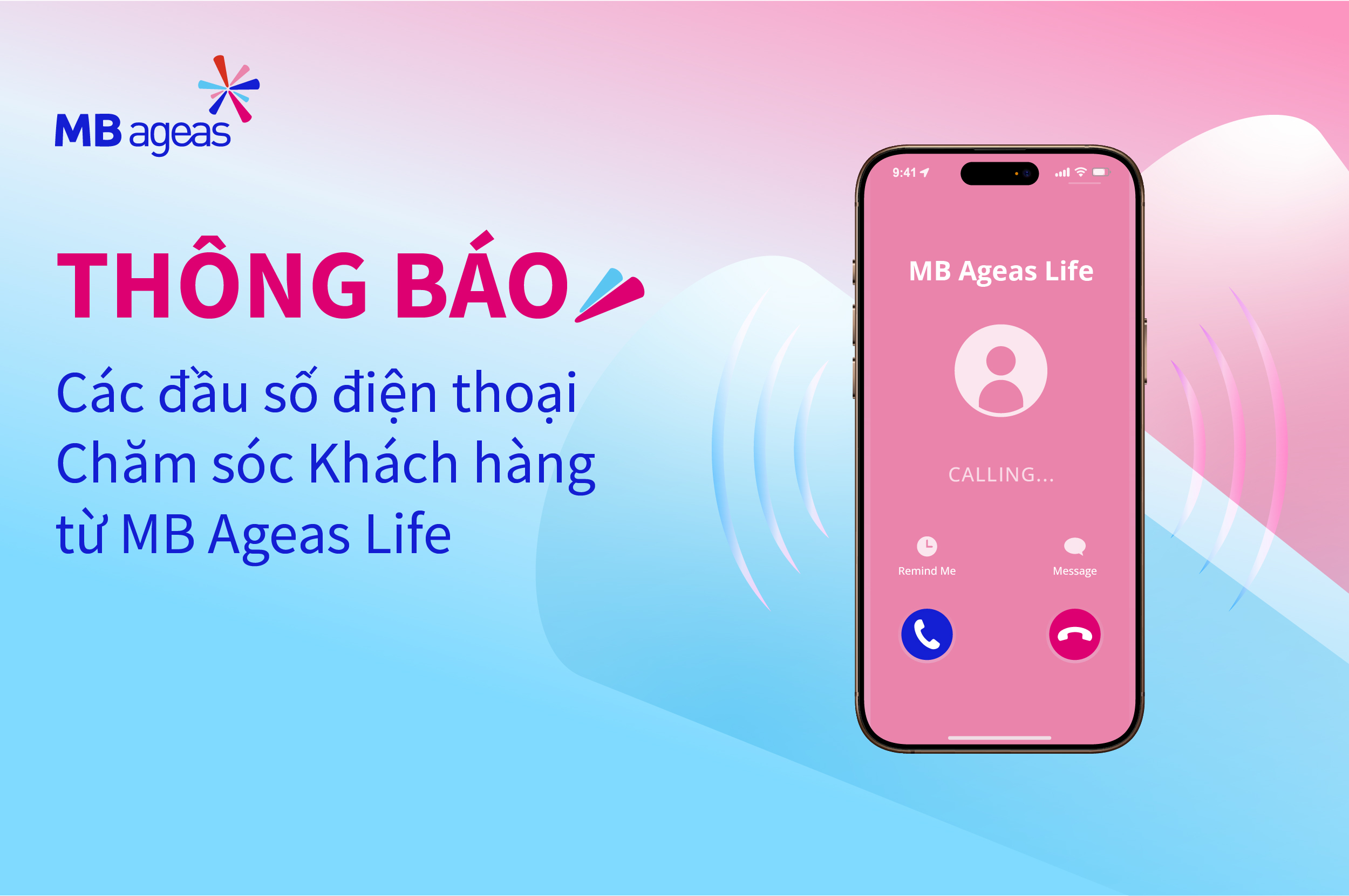 Thông báo các đầu số Chăm sóc khách hàng của MB Ageas Life