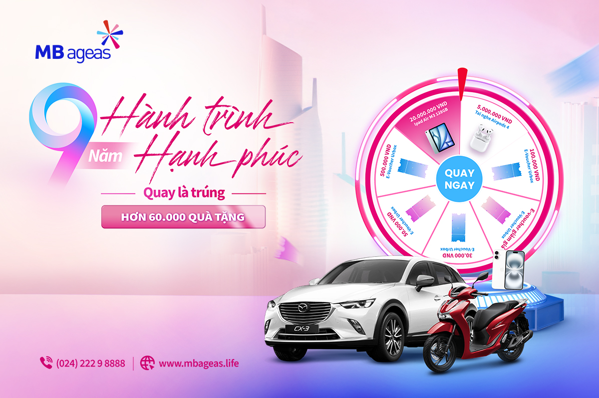 Chương trình khuyến mại: 9 năm Hành Trình Hạnh Phúc - Quay là trúng 