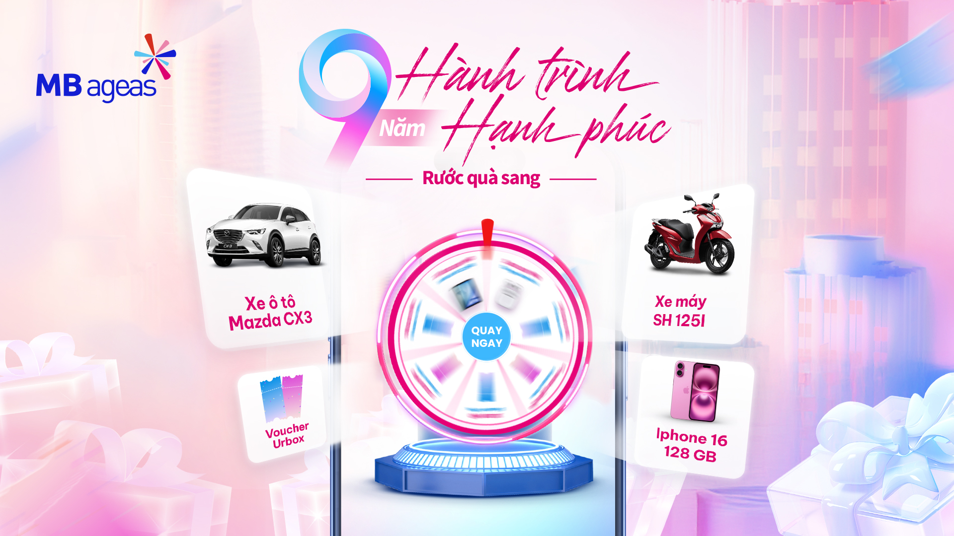 Chương trình khuyến mại tháng: 9 năm Hành Trình Hạnh Phúc - Rước quà sang 