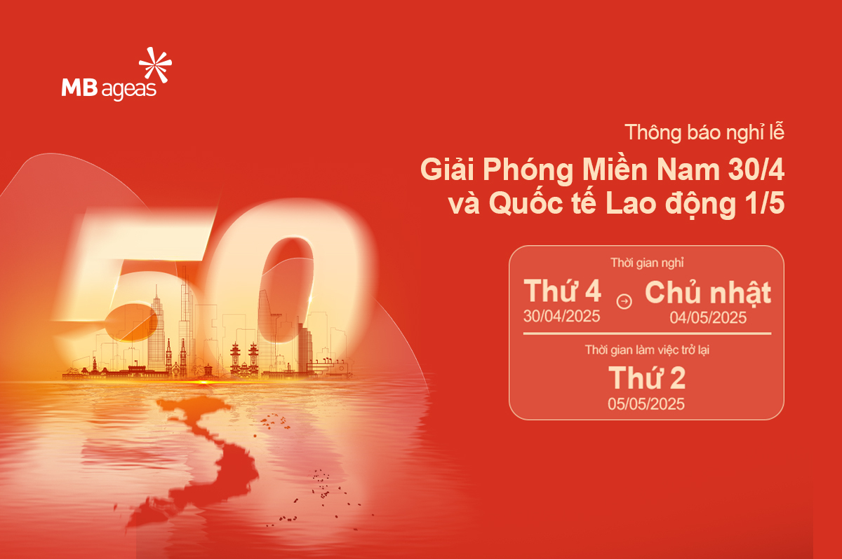 THÔNG BÁO LỊCH NGHỈ LỄ GIẢI PHÓNG MIỀN NAM 30/4 & QUỐC TẾ LAO ĐỘNG 1/5